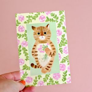 Carte Chat Roux et Lantana