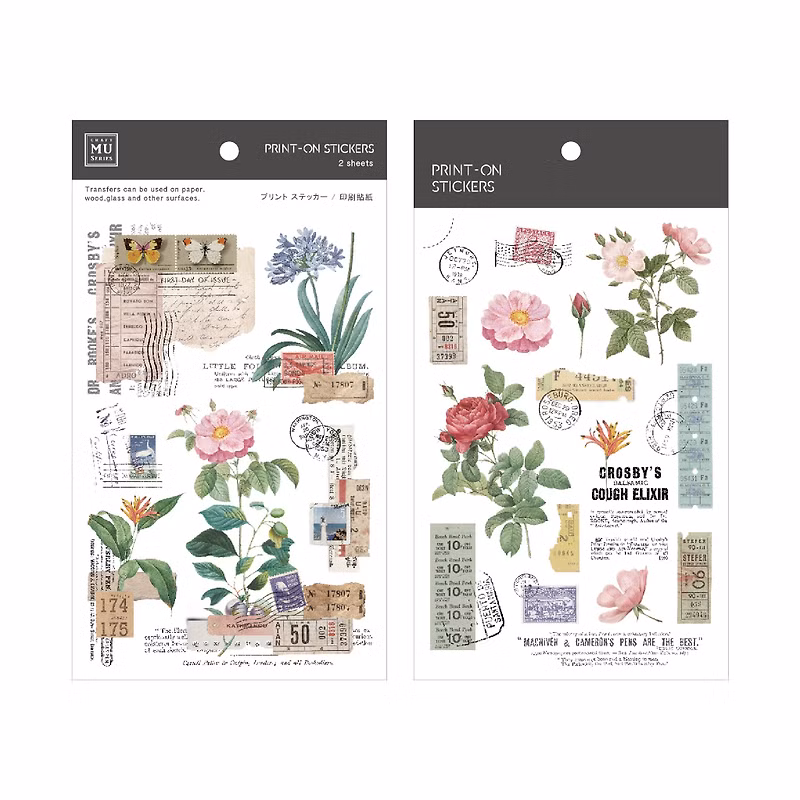 Stickers Transfert Planche Inspiration Redouté