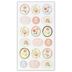 Stickers Médaillons Roses Romantiques